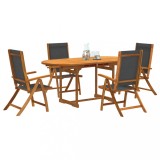 Cumpara ieftin Set mobilier de grădină, 5 piese, lemn masiv acacia/textilenă