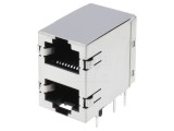 Conector RJ45 TE Connectivity Cat 5 ecranat 8 pini THT pentru PCB