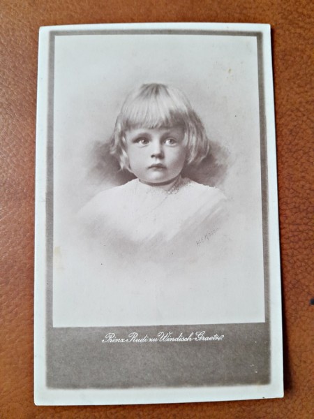 Fotografie tip carte postala, Prinz Rudi zu Windisch, sfarsit de secol XIX