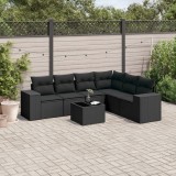 Cumpara ieftin Set canapele de grădină cu perne, 7 piese, negru, poliratan