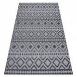 Covor Structural SOLE D3852 Boho, caro - țesute plate gri, 80x250 cm