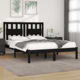 VidaXL Cadru pat 5FT King Size, negru, 150x200 cm, lemn masiv de pin