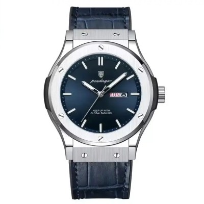 Poedagar Ceas barbatesc de mana Casual Fashion Analog Quartz Albastru foto