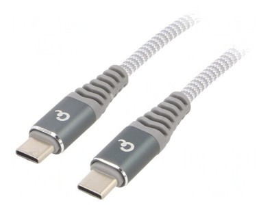 Cablu USB C 1.5m Alb-Gri 60W foto