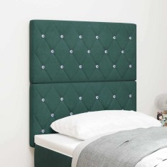 vidaXL Tăblie LED cu lumini cu bandă LED Verde &icirc;nchis 80 cm Catifea 3338345
