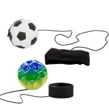 Cumpara ieftin Set 2 mingi elastice cu revenire automata , model fotbal alb-negru si Space Moon Ball verde multicolor, 66 mm, pentru joaca activa si concentrare