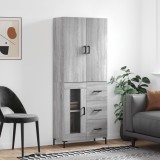 Cumpara ieftin Dulap &icirc;nalt, gri sonoma, 69,5x34x180 cm, lemn compozit