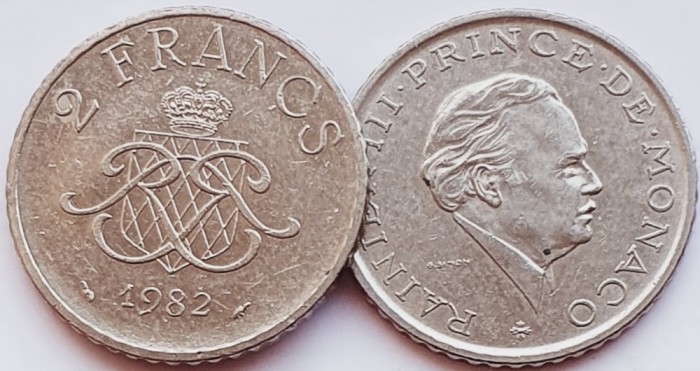 2487 Monaco 2 Francs 1982 Rainier III km 157
