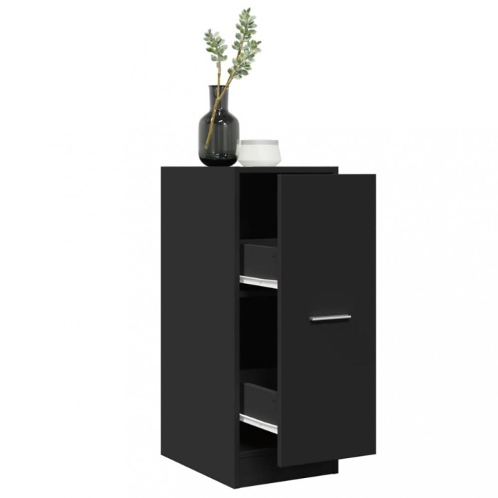 Gossi dulap de farmacie, negru, 30x41x77,5 cm, lemn prelucrat