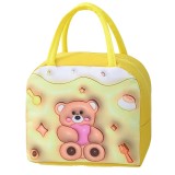 Geant&Auml; frigorific&Auml;, flippy, cu desene animate 3d, portabil&Auml; pentru copii, de pr&Atilde;&cent;nz, din p&Atilde;&cent;nz&Auml; oxford, 23x13x19 cm, model ursulet, galben