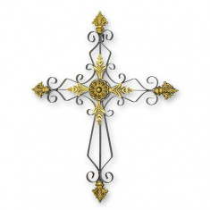 Decoratiune de perete din metal cu o cruce stilizata DZ-163