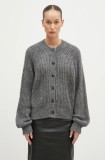 Samsoe Samsoe cardigan din amestec de lana Salayla culoarea gri, light, F24300040