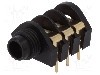 Conector jack, Jack 6,3mm, 3 contacte, mama, CLIFF - CL12345