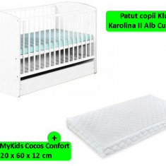 Patut Cu Sertar Klups Karolina II Alb + Saltea 12 MyKids GreatGoods Plaything