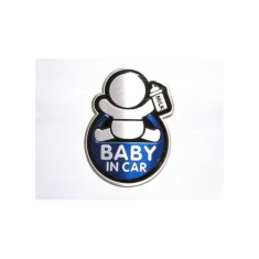 Abtibild &ldquo;BABY IN CAR&rdquo; fundal albastru forma in relief Cod:TS-129 Automotive TrustedCars