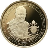 Romania 50 bani 2019 (proof in capsula; comemorativa: Papa Francisc) Alama, KM-450 UNC !!!