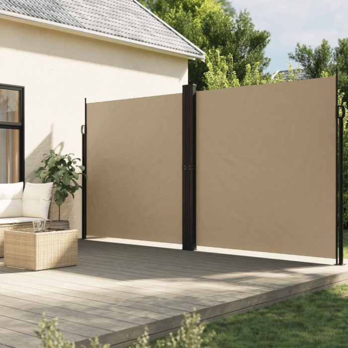 Copertină laterală retractabilă, bej, 200x600 cm