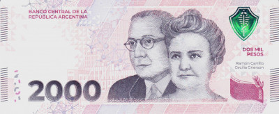 Bancnota Argentina 2.000 Pesos (2023) - PNew UNC foto