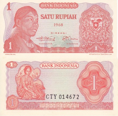 INDONEZIA 1 rupiah 1968 UNC!!! foto
