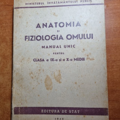 manual -anatomia si fiziologia omului -pentru clasele a 9-a si a 10-a -anul 1948