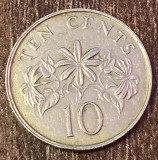 C50 - Moneda foarte veche - Singapore - 10 centi - 1991