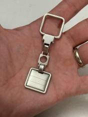 BRELOC CHEI ARGINT 925 - Cu PLACUTA Patrata - 21g. - Vintage !