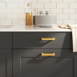 M&acirc;nere de dulap, 10 buc., auriu, 96 mm, oțel inoxidabil