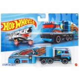 Set Hot Wheels, Camion si Masinuta Stuntin Semi, Baiat, Plastic