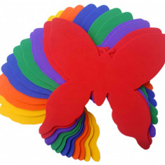 Accesorii creatie hartie gumata,fluture,multicolor,14x15,1mm,12 bucati set