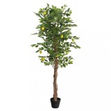 Lăm&acirc;i artificial cu 3 trunchiuri, verde, 180 cm, PP