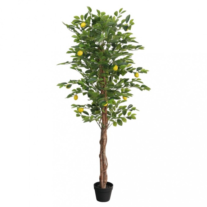 Lăm&acirc;i artificial cu 3 trunchiuri, verde, 180 cm, PP