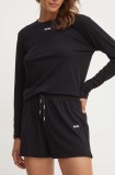 BOSS pantaloni scurți de lounge culoarea negru, neted, high waist