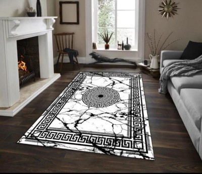 Covor pentru living, model negru/alb foto