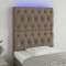 vidaXL Tăblie de pat cu LED, gri taupe, 80x7x118/128 cm, textil 3122738