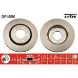 Set disc frana Chrysler Voyager 4 (Rg Rs) 09.99-12.08; Dodge Caravan (Rg) 02.00-12.07, Fata, 281X28mm, ventilat, TRW