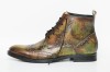 Ghete Francesco Ricotti pictate manual, culoare olive camuflaj, marimea 41, Piele naturala