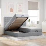 VidaXL Cadru de pat otoman cu saltele Gri deschis 180x200cm Material