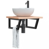 vidaXL Suporturi de rafturi pentru lavoar 2 buc., negru, oțel, trapez 4007286