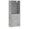 Dulap inalt, gri beton, 69,5x34x180, lemn compozit