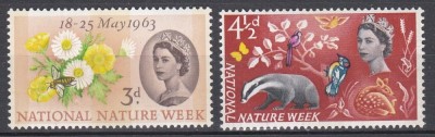 Marea Britanie 1963 - Săptăm&amp;acirc;na Națională a Naturii, MNH foto