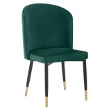 Cumpara ieftin Scaun dining catifea verde metal negru Udaja 49x47x87 cm