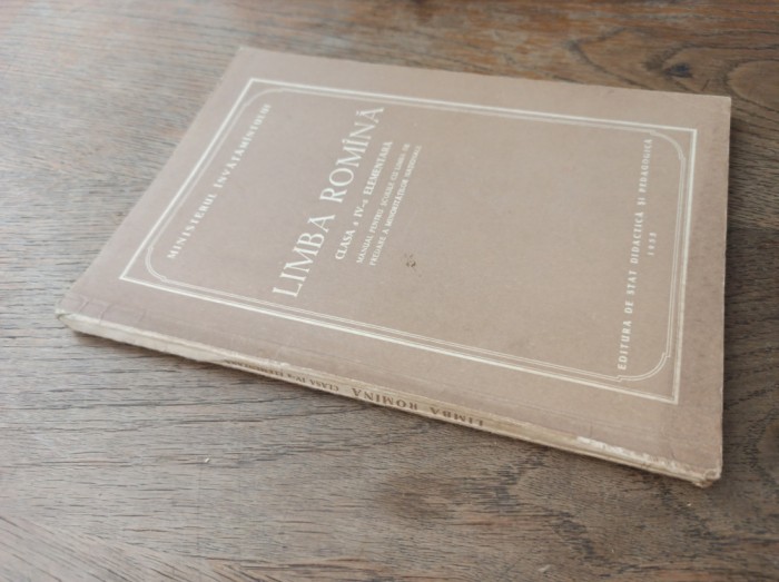 LIMBA ROMANA, CLASA A IV-A ELEMENTARA...MINORITATILOR NATIONALE, 1955