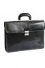 Servieta din piele naturala, geanta acte, neagra, S116, Negru