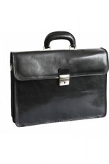 Servieta din piele naturala, geanta acte, neagra, S116