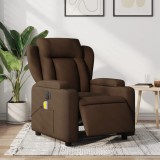 VidaXL Fotoliu electric de masaj rabatabil, maro, textil