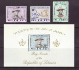 Liberia 1961 - Cercetași, serie si colita dantelata neuzata