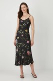 Medicine rochie culoarea negru, midi, mulată