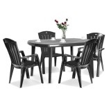 Cumpara ieftin Set de mobilier de grădină Eltorini 4+1 &icirc;n culoarea grafit