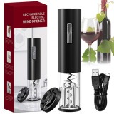 Set Tirbuson Electric Reincarcabil USB, Accesorii Incluse, Deschidere Rapida, Negru, Cadou Ideal