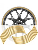 Set 16 inele din autocolant pentru jante culoare Gold Lucios, AVEX